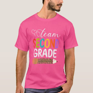 Team Second Grade Leopard Pencil 2nd Grade Teacher T-Shirt