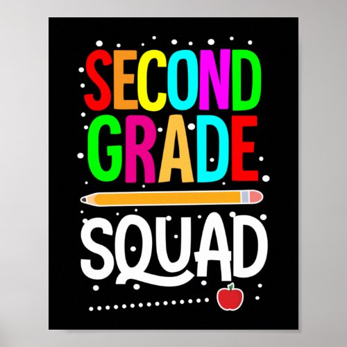 Team Second Grade Squad Second Grade Teacher Poster