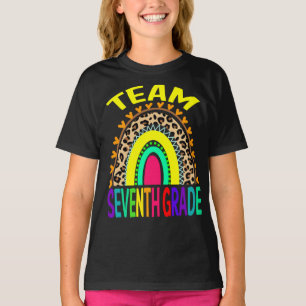 Team Seventh Grade Rainbow Leopard Back To School T-Shirt