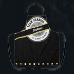 Team Shabbos HIS/HERS Apron on Black with Hebrew<br><div class="desc">Our TREAM SHABBOS Apron on Black is a practical/fun way to keep everyone smilng on erev shabbos. Get one for Him & Her as an original bridal shower gift. ALL text on this weathered branded look can be completely customized. Includes the words: TGI Almost Shabbos! space to personalize with name,...</div>