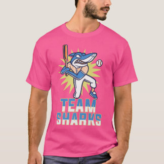 Team Shark 10 Animal Sports Cute Sporty Baseball L T-Shirt