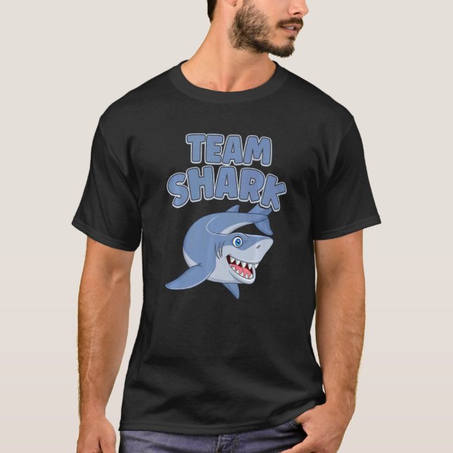 Team Shark  Shark  Ocean Animal T-Shirt (Front)