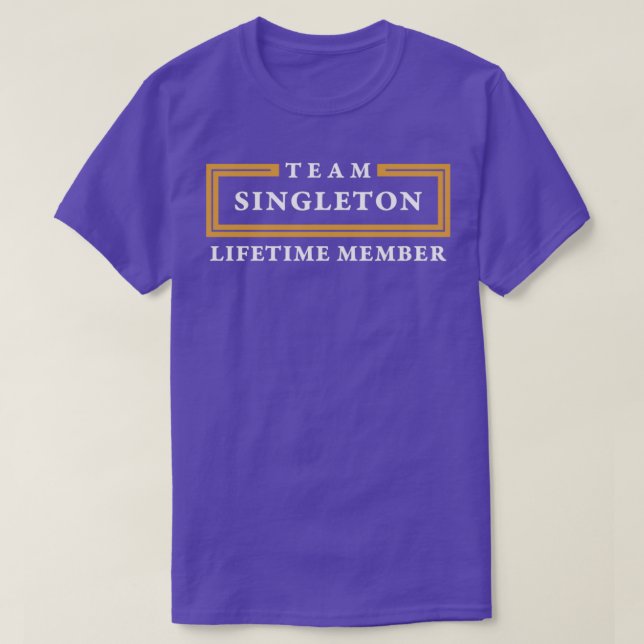 Team Singleton Lifetime Member Surname  T-Shirt (Design Front)