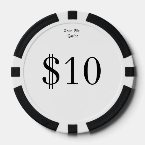 Team Six Funny Casino Money 10 Casino coin Poker Chips