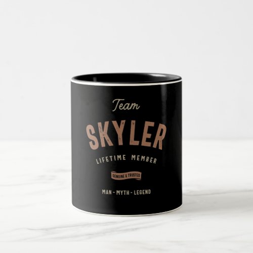 Team Skyler Lifetime Member Personalized Name  Two_Tone Coffee Mug