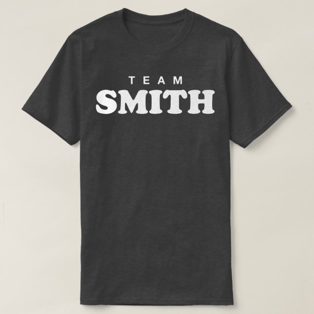 Team Smith Personalized Surname Bride Groom Family T-Shirt (Design Front)