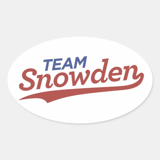Team Snowden Script Oval Sticker (Front)