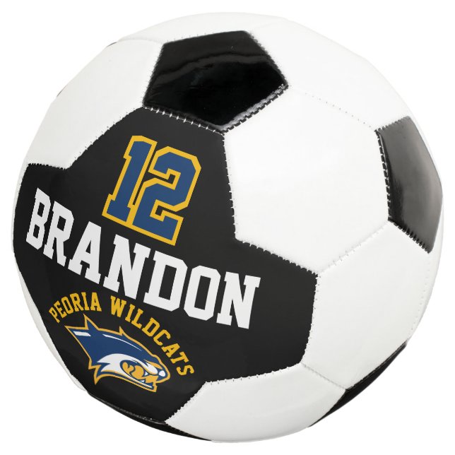 Team Soccer  Logo - Gold, Blue and White Ball (Three Quarter)