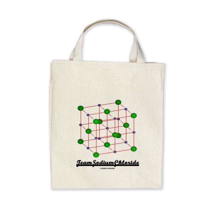 Team Sodium Chloride (Crystal Lattice Structure) Tote Bags