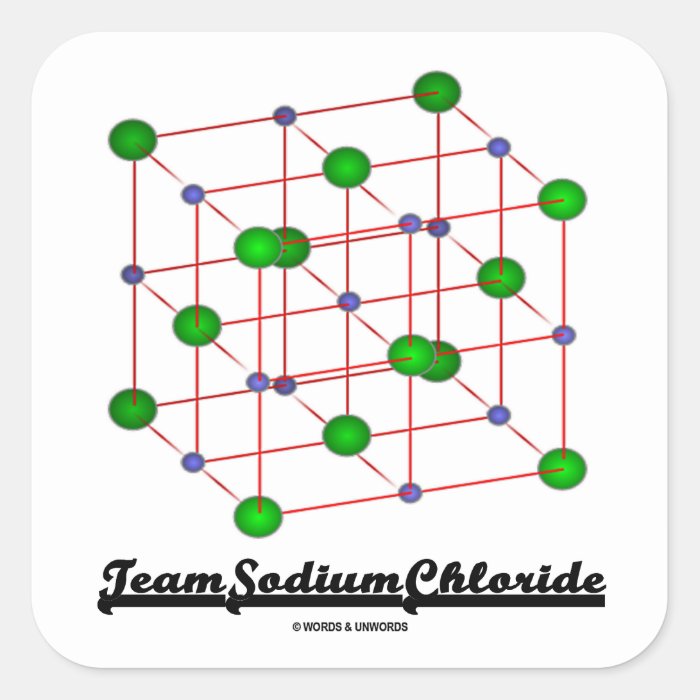 Team Sodium Chloride (Crystal Lattice Structure) Sticker