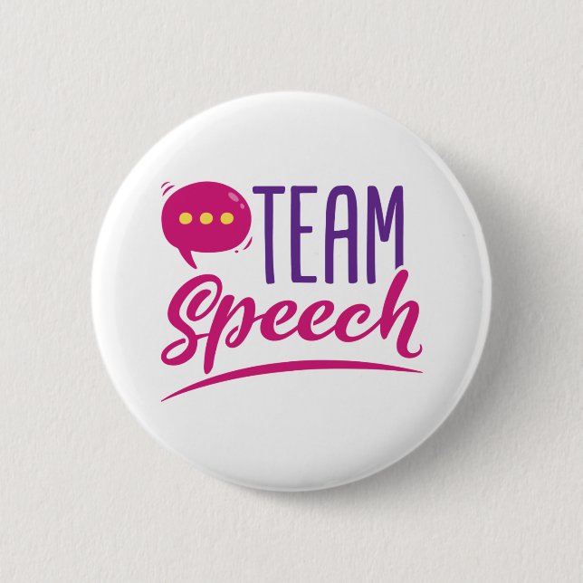 Team Speech SLP Language Pathologist Pathology Button (Front)