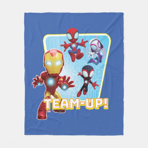 Team Spidey and Iron Man Team_Up Fleece Blanket