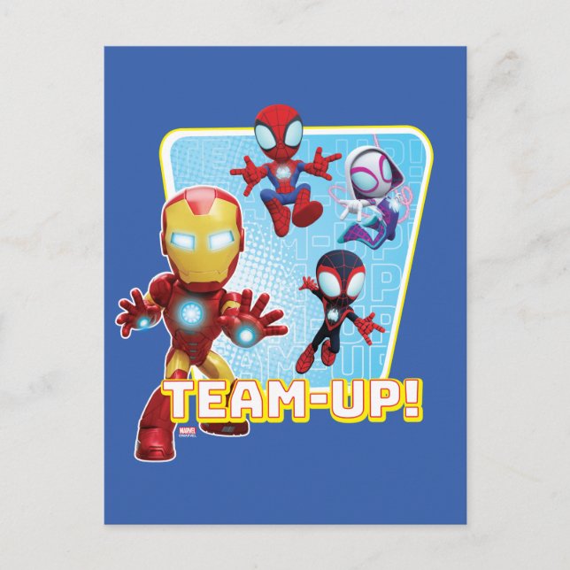 Team Spidey and Iron Man Team-Up! Postcard (Front)