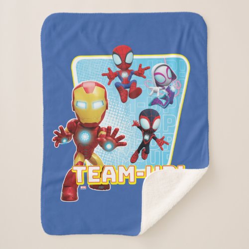 Team Spidey and Iron Man Team_Up Sherpa Blanket
