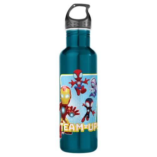 Team Spidey and Iron Man Team_Up Stainless Steel Water Bottle