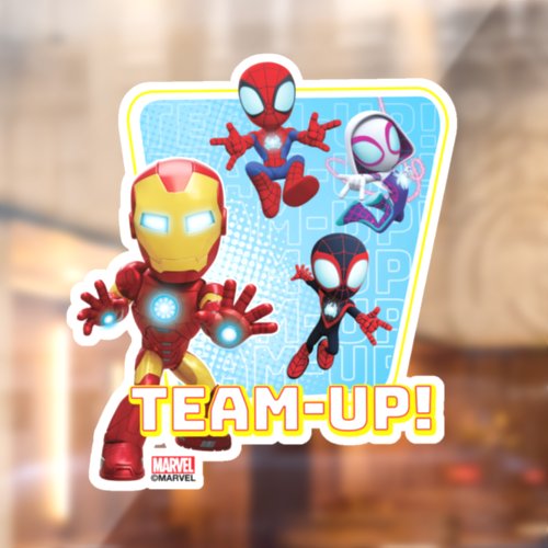 Team Spidey and Iron Man Team_Up Window Cling