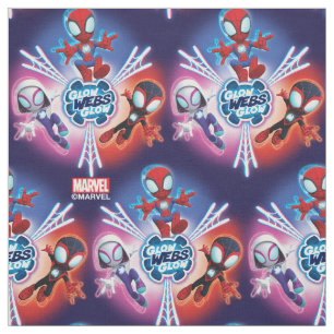 Team Spidey Glow Webs Glow Graphic Fabric
