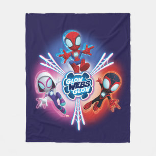 Team Spidey Glow Webs Glow Graphic Fleece Blanket