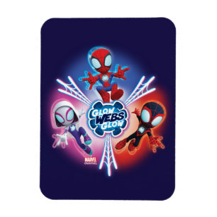 Team Spidey Glow Webs Glow Graphic Magnet