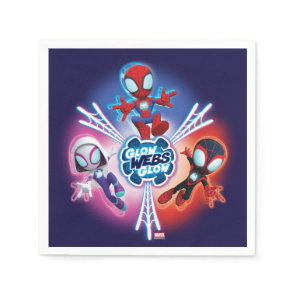 Team Spidey Glow Webs Glow Graphic Napkins