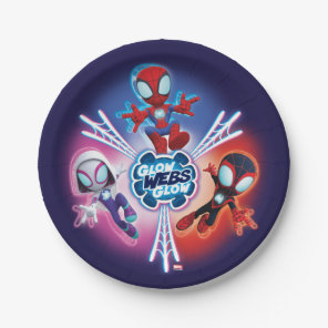 Team Spidey Glow Webs Glow Graphic Paper Plates