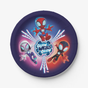 Team Spidey Glow Webs Glow Graphic Paper Plates