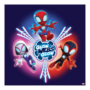 Team Spidey Glow Webs Glow Graphic Poster