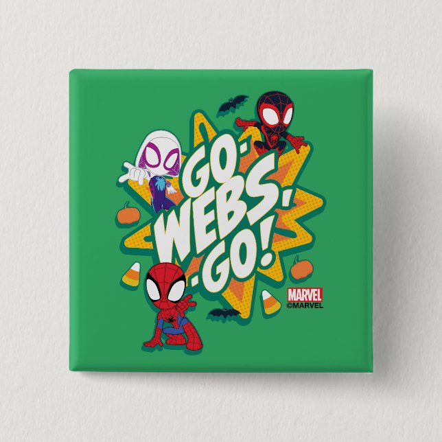 Team Spidey Halloween Go-Webs,-Go! Button (Front)