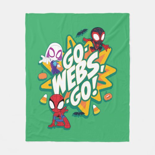 Team Spidey Halloween Go_Webs_Go Fleece Blanket