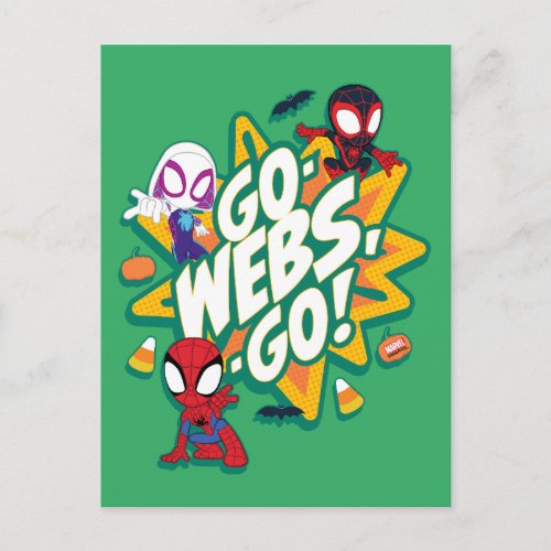 Team Spidey Halloween Go_Webs_Go Postcard