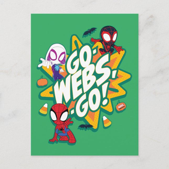 Team Spidey Halloween Go-Webs,-Go! Postcard (Front)