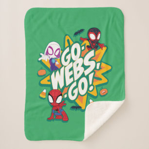 Team Spidey Halloween Go-Webs,-Go! Sherpa Blanket