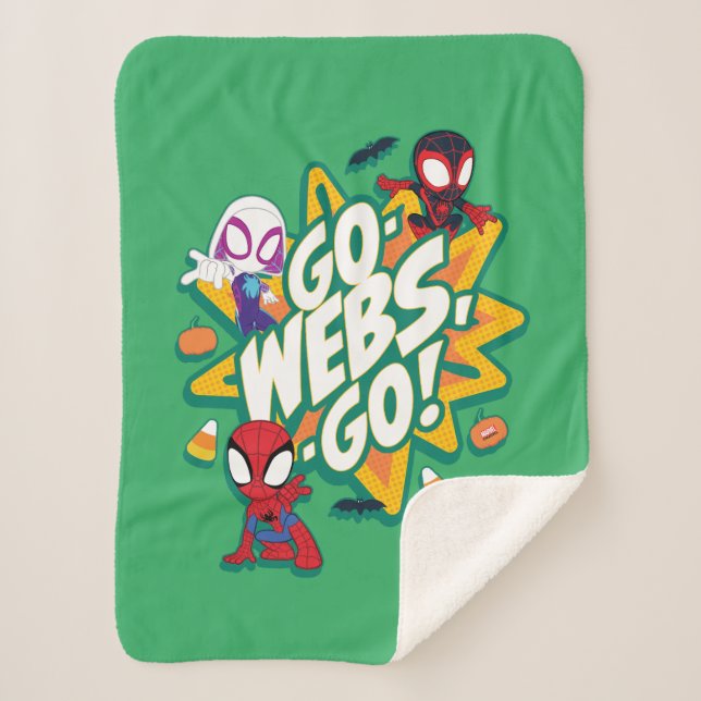 Team Spidey Halloween Go-Webs,-Go! Sherpa Blanket (Front)