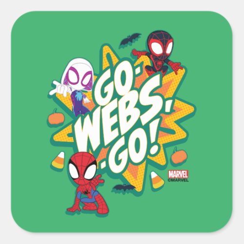 Team Spidey Halloween Go_Webs_Go Square Sticker