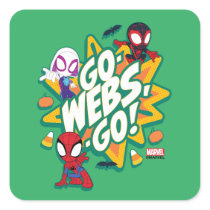 Team Spidey Halloween Go-Webs,-Go! Square Sticker