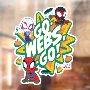 Team Spidey Halloween Go-Webs,-Go! Window Cling