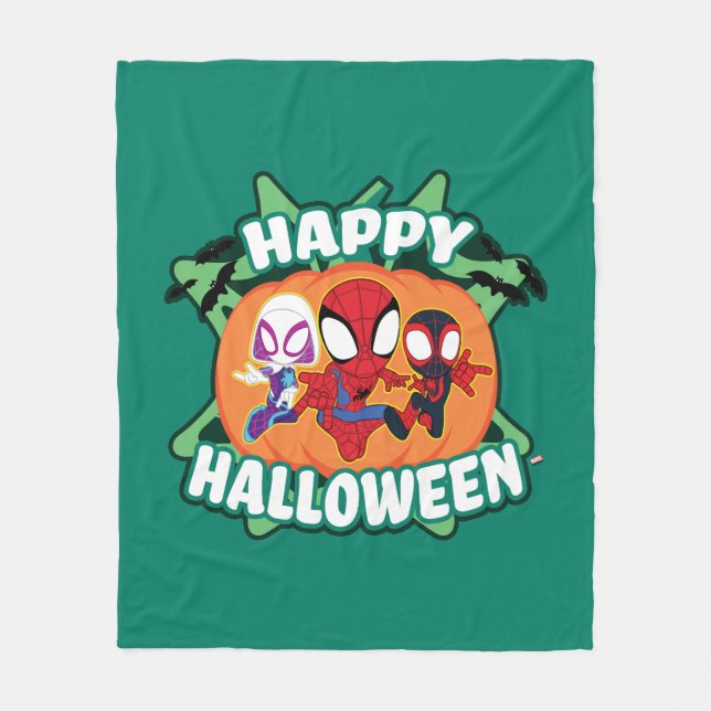 Team Spidey Happy Halloween Fleece Blanket (Front)