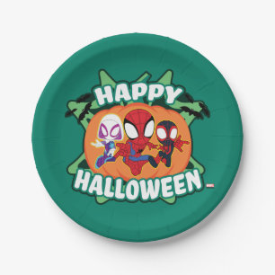 Team Spidey Happy Halloween Paper Plates