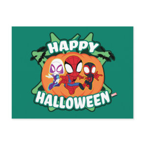 Team Spidey Happy Halloween Postcard
