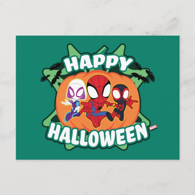 Team Spidey Happy Halloween Postcard (Front)