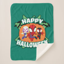 Team Spidey Happy Halloween Sherpa Blanket