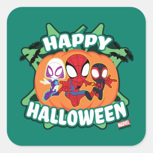 Team Spidey Happy Halloween Square Sticker