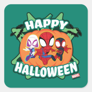Team Spidey Happy Halloween Square Sticker