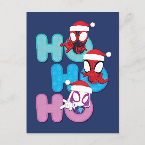 Team Spidey Ho Ho Ho Holiday Postcard