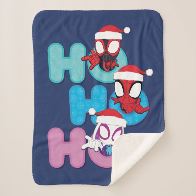 Team Spidey Ho Ho Ho Sherpa Blanket (Front)