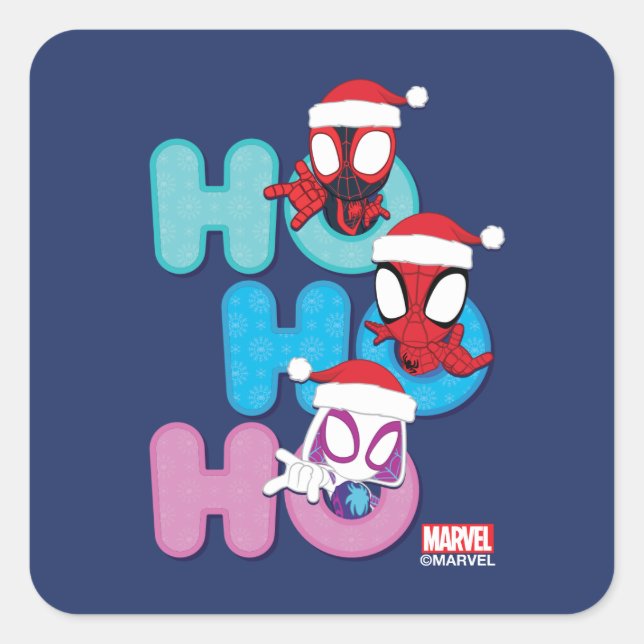 Team Spidey Ho Ho Ho Square Sticker (Front)