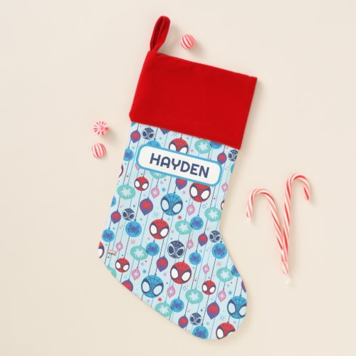 Team Spidey Holiday Bauble Pattern Christmas Stocking