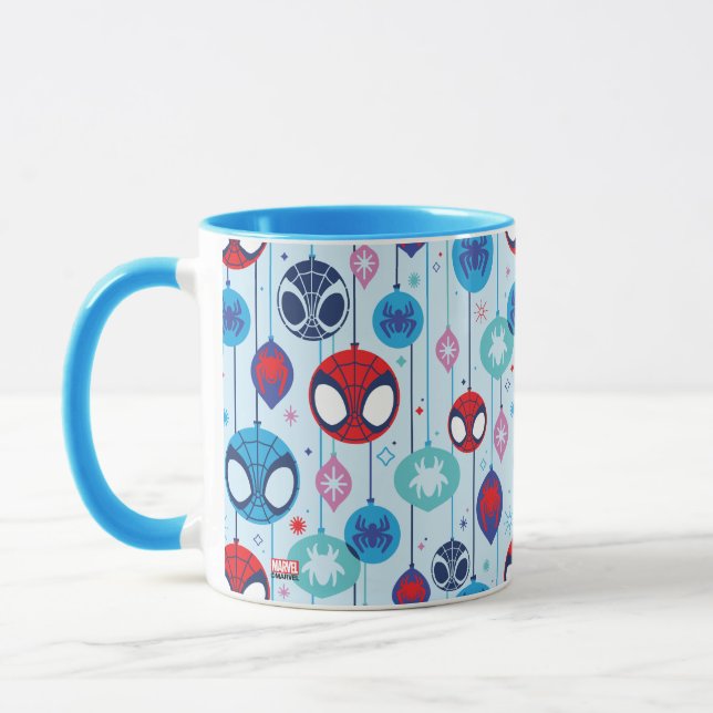 Team Spidey Holiday Bauble Pattern Mug (Left)