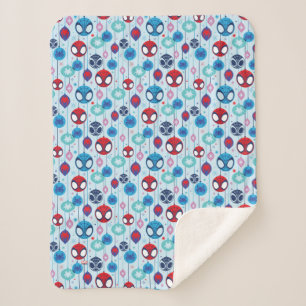 Team Spidey Holiday Bauble Pattern Sherpa Blanket