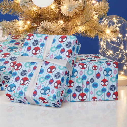 Team Spidey Holiday Bauble Pattern Wrapping Paper